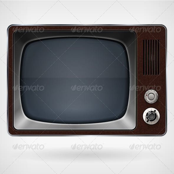 Vintage TV, Vector Illustration