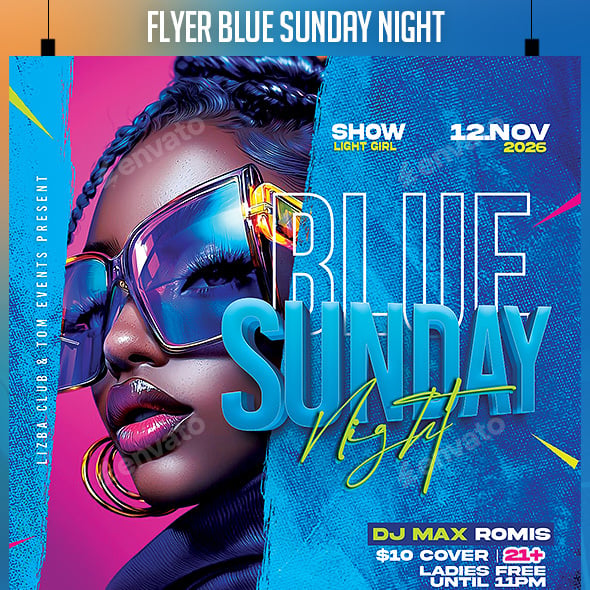 Flyer Blue Sunday Night