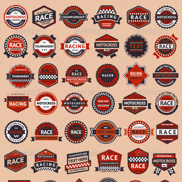 Set of 84 Race Insignia Stamps
