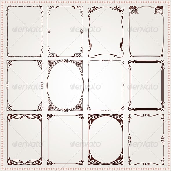 Decorative Frames and Borders Art Nouveau