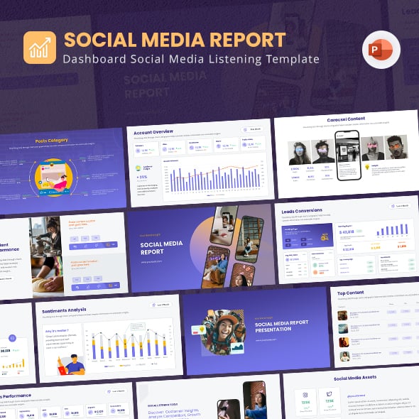 Social Media Report PowerPoint Template