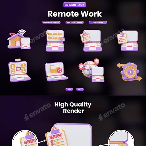 Remote Work 3D Icon