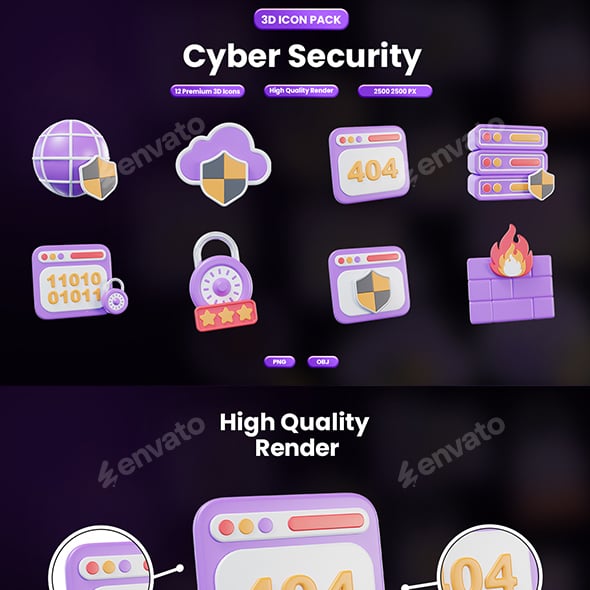 Cyber Security 3D Icon