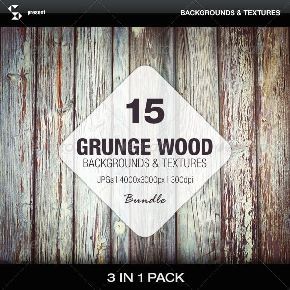 Grunge Wood Backgrounds - Bundle