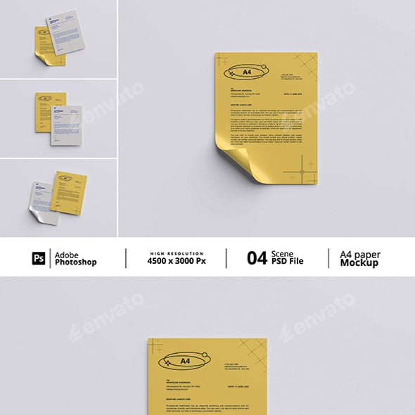 A4 Paper Mockup Bundle Set