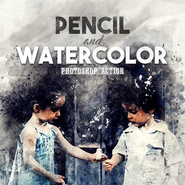 Pencil n Watercolor Photoshop Action