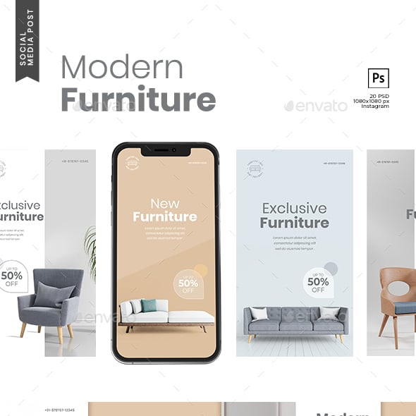 Furniture - Minimalist - Social Media Post and Stories