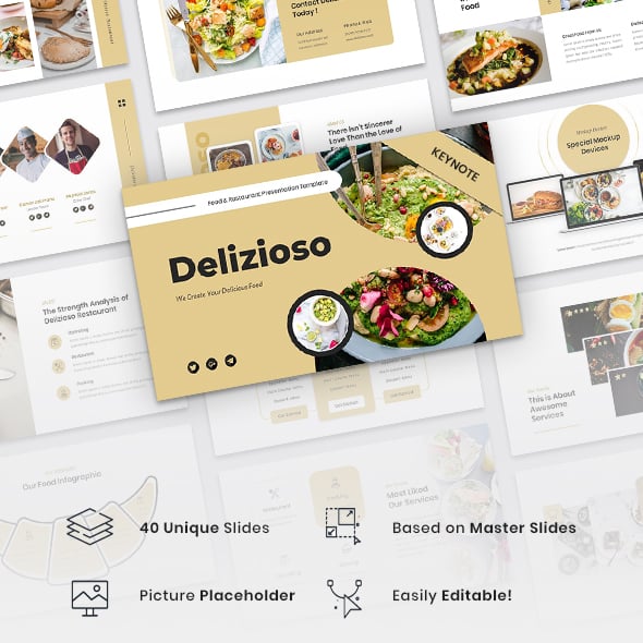 Delizioso – Food & Restaurant Keynote Template