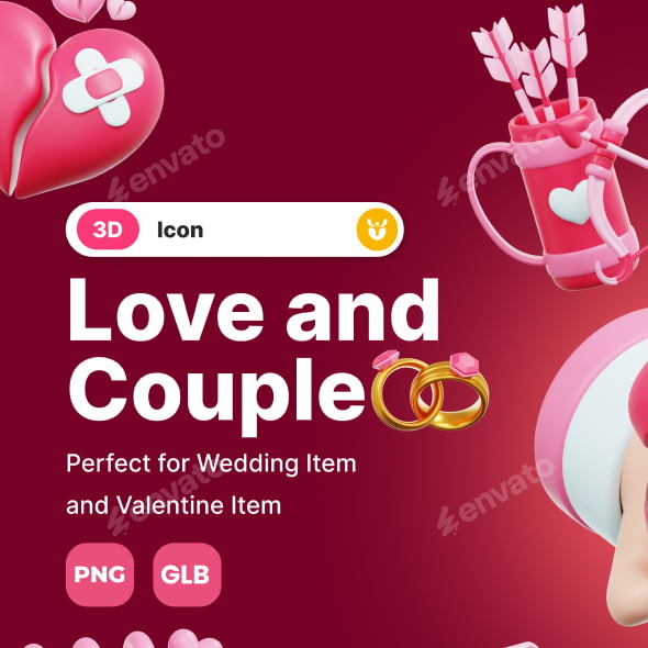 3D Love & Romance Icon Pack