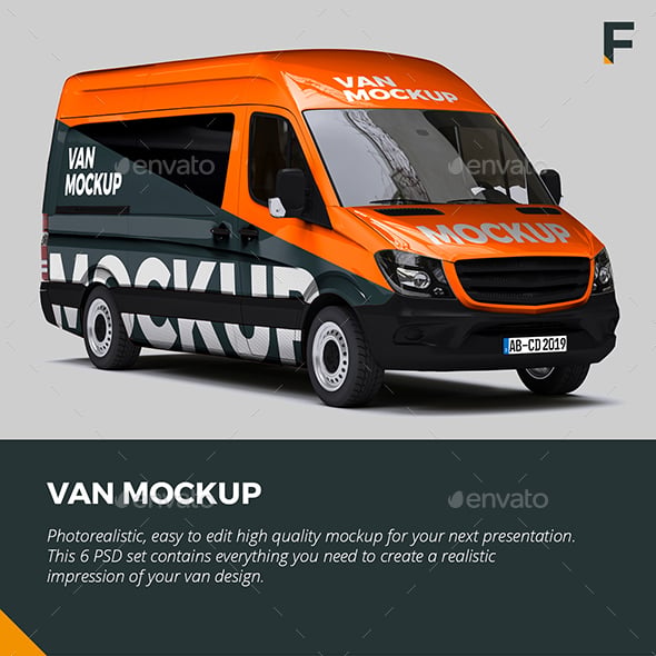 Mercedes Sprinter Van Mockup