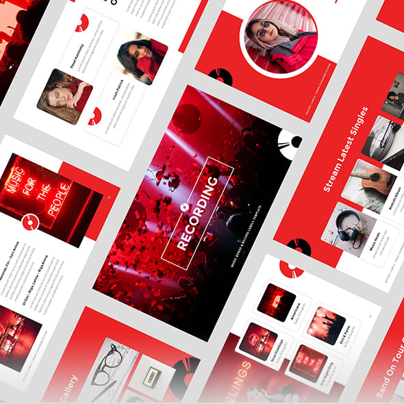 Recording - Music Bands & Record Labels Keynote Template