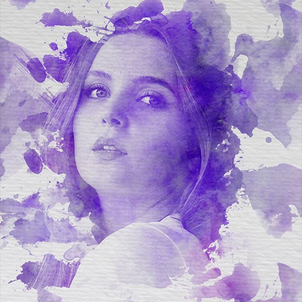 Artistic Splatter Watercolor Photo Effect