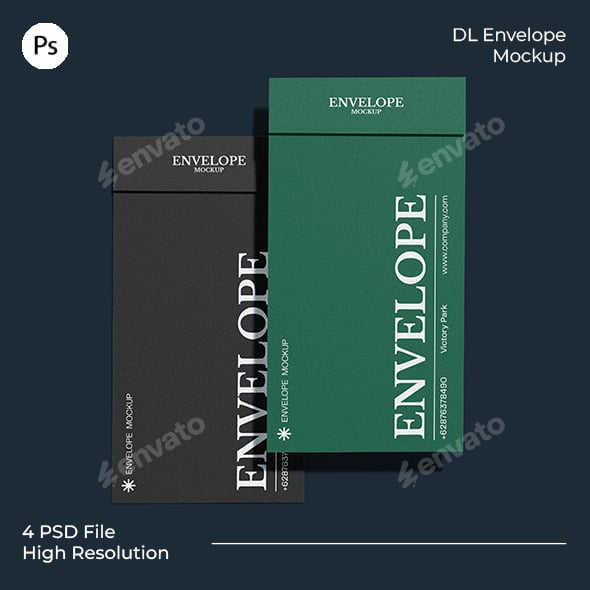 DL Vertical Envelope Mockup