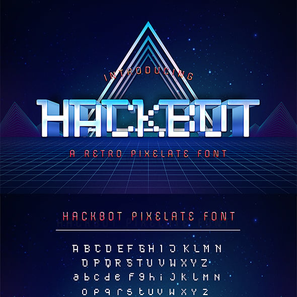 Hackbot - a Retro Pixelate Font