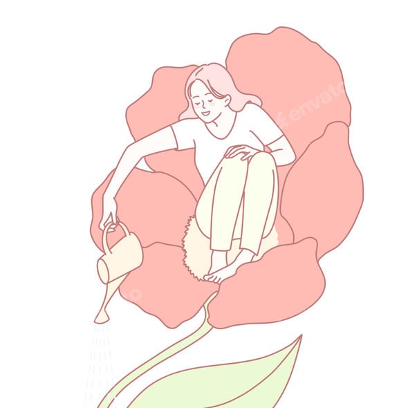 Whimsical Gardening A Woman Joyfully and Lovingly