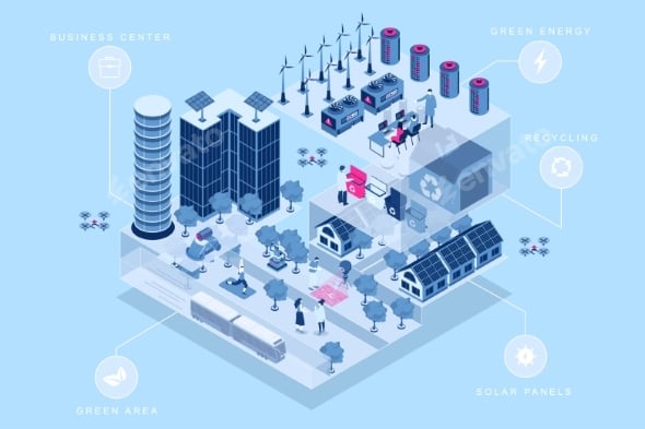 Smart City Isometric Concept