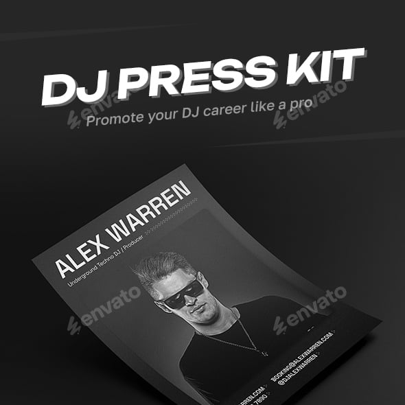 Dark Minimal DJ Press Kit / EPK and Resume Template