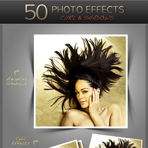 50 Photo Effects - Curl & Shadows