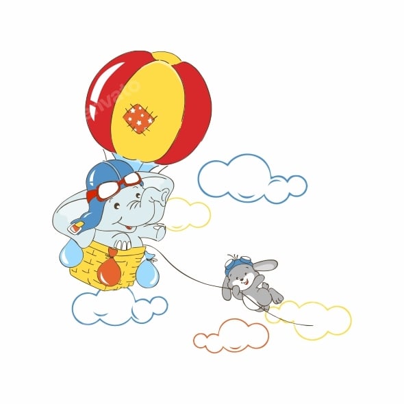 Elephant Flying Hot Air Balloon