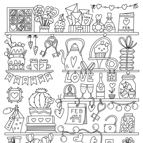 Valentine'S Day Coloring Page