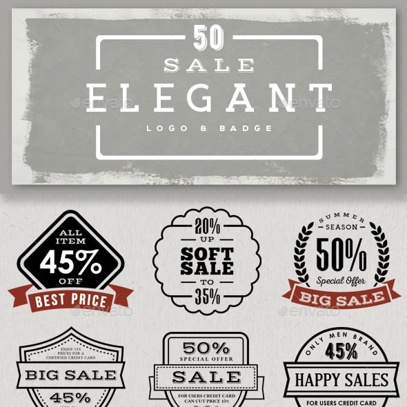50 Sale Elegant Logo & Badge