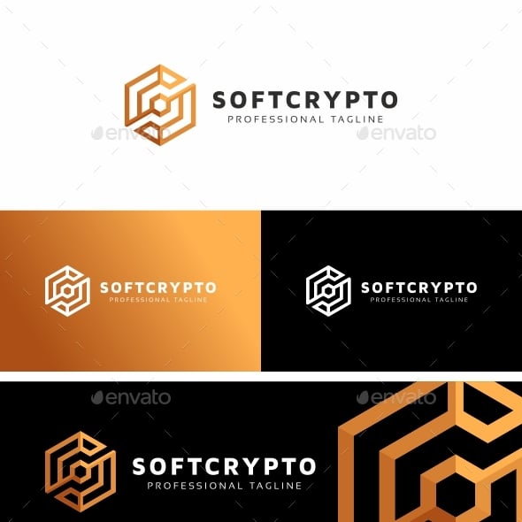 Soft Crypto - Hexagon S Letter Logo