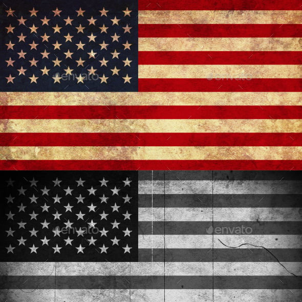 USA Flag Grunge and Retro