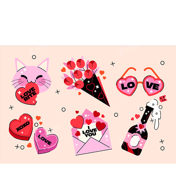 Valentine Love Props Set